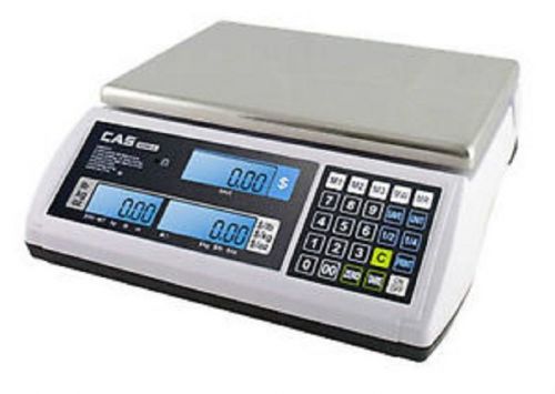 CAS S-2000 JR Series Price Computing Scale LCD Display 60LB, New