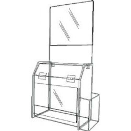 5x9x6 clear deluxe nonlocking ballot box sign holder   lot of 4   ds-sbbd-596h-4 for sale
