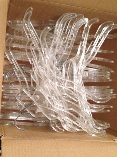 15&#034; Clear Heavy Duty Plastic Retail Shirt Hangers, Lot Of 40