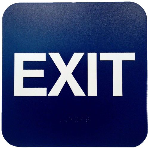 Ada Sign Legend &#034;exit&#034; 6&#034; Width Height White On Blue Pack Of 10 Hs 9070 35
