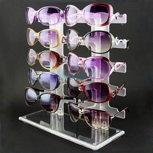 32cm Acrylic Sunglasses Rack Holder for 10 pairs Glasses Display Stand
