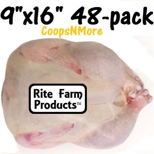48 PACK OF 9&#034;x16&#034; POULTRY SHRINK BAGS CHICKEN FOOD PROCESSING SAVER HEAT FREEZER