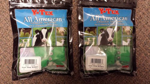 SheepStar All American Y-Tex Sheep Eartags Blank Identification Green 50 Tags