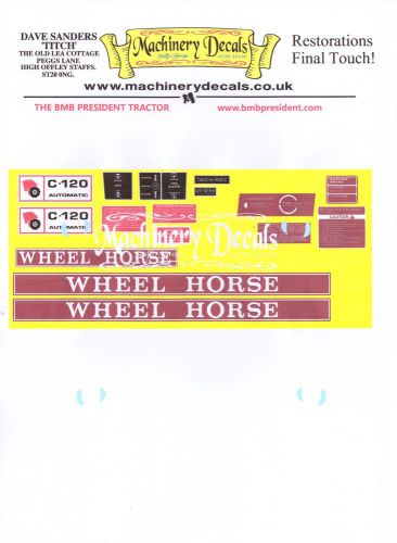 WHEEL HORSE C120 AUTOMATIC DECALS