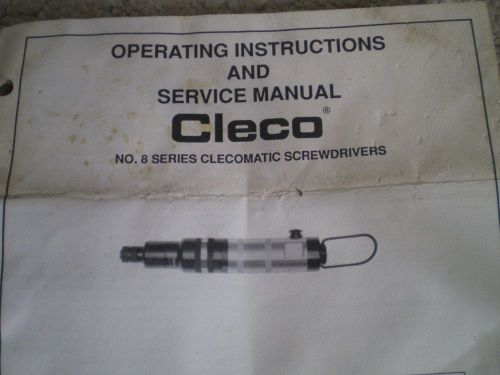 CLECO operating instructions and service manual no. 8 series