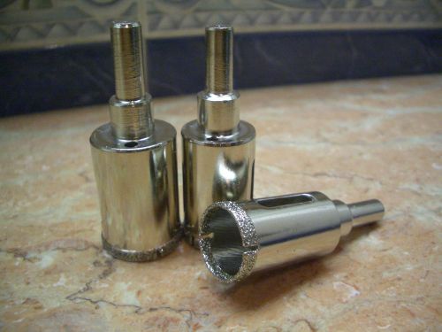 3 pieces of 20mm ( 3/4&#034; inch ) THK Diamond coated core drill drills bit hole saw