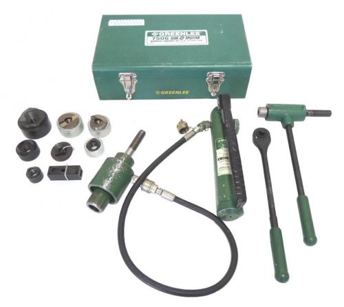 Greenlee 7506 slug splitter 1/2&#034;-2&#034; set conduit hydraulic knockout 767 hand pump for sale