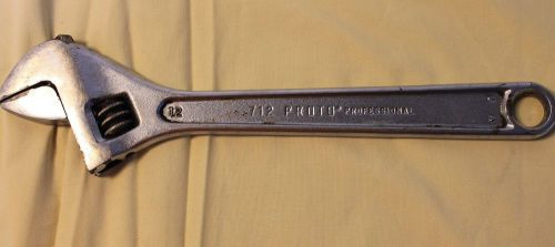 PROTO PROFESSIONAL 12&#034; ADJUSTABLE WRENCH #712