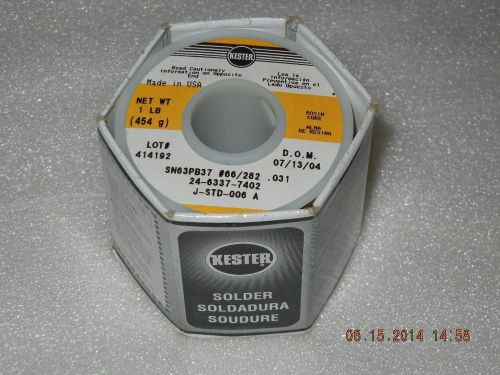 Kester sn63pb37 #66/282 .031 diameter solder wire tin lead spool for sale