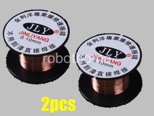 2pcs 0.1mm copper solder soldering ppa enamelled reel wire output new for sale