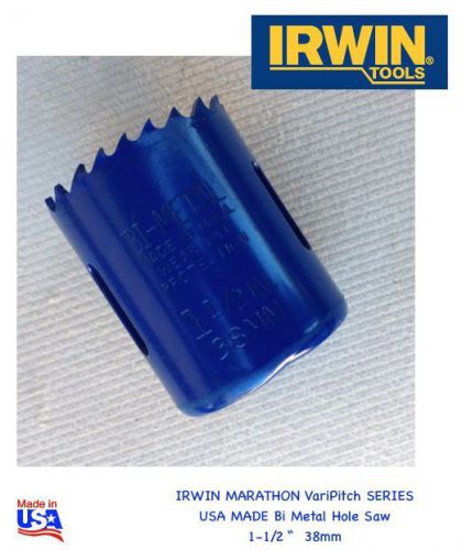 IRWIN Marathon  1-1/2&#034;    38mm  Bi-Metal Hole Saw  &#034;Strong &amp; Durable&#034;  USA MADE