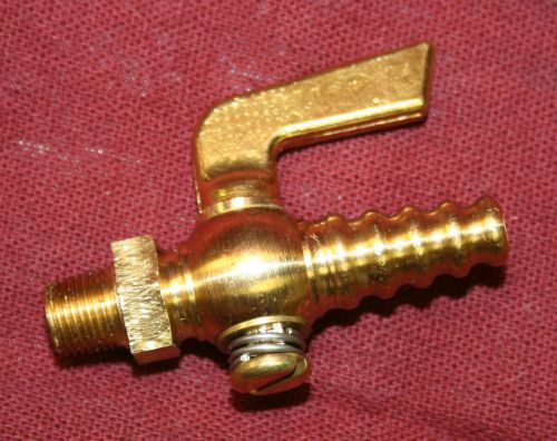 1/8 inch npt to hose barb brass drain pet cock shut off valve fuel gas air ball for sale
