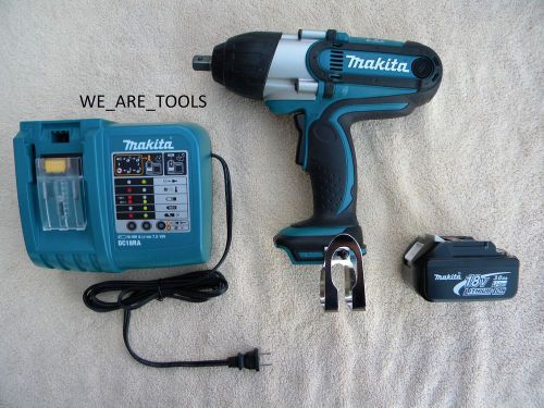 MAKITA 18V BTW450 1/2&#034; IMPACT WRENCH, BL1830 BATTERY DC18RA CHARGER 18 VOLT LXT