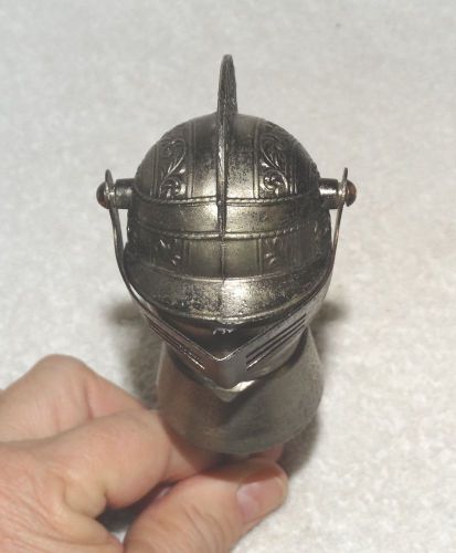 Vintage c1930s Liquor Bottle Decanter Pouring Spout French Knight Armor Helmet