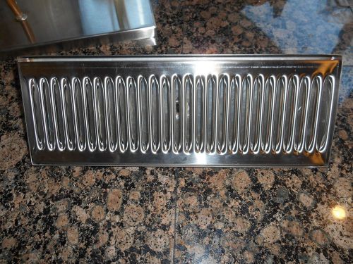 5&#034; x 14&#034; Stainless Beer Drip Tray With Drain  Kegerator  Draft Beer