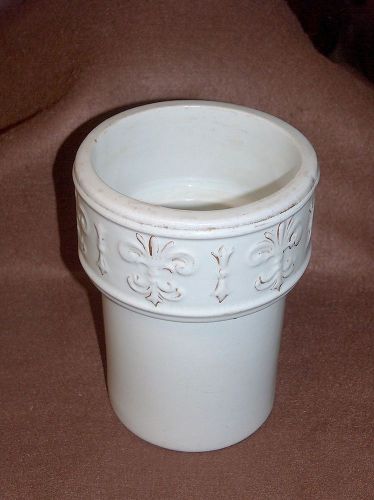 Rare! early 1900&#039;s  round ceramic  soda fountain dispenser ,white with gold gild for sale