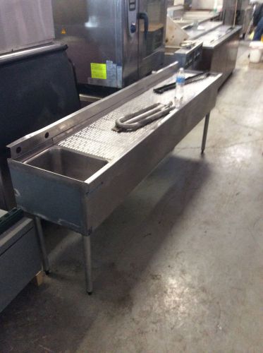 Krowne 18&#034;x84&#034; back bar drain board and sink for sale