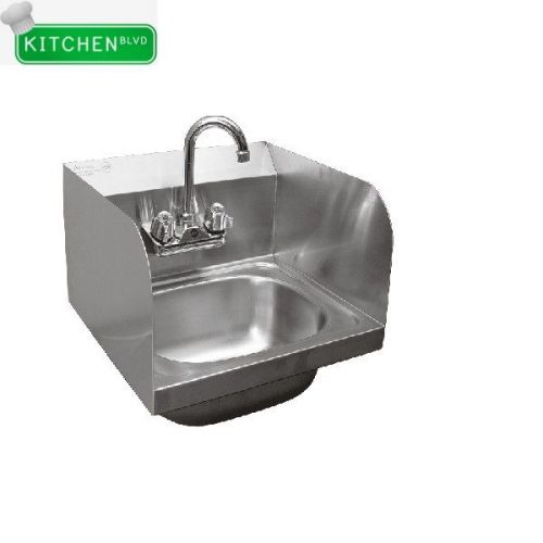 Wall mount 16&#034;x15&#034; hand sink with welded splash guards *no lead* for sale