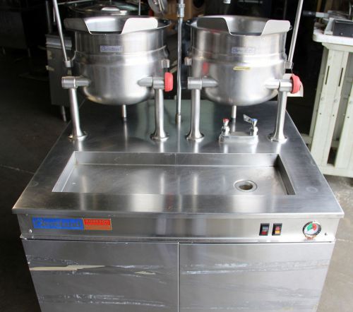 Cleveland Kettle Cabinet Assembly w/ 36&#034; Wide Base &amp; (2) 6-gal Kettle