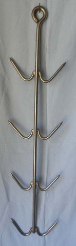 Commercial Stainless Steel Butchers&#039; 8 Hook Hanging Meat Hook Unit - Heavy Duty