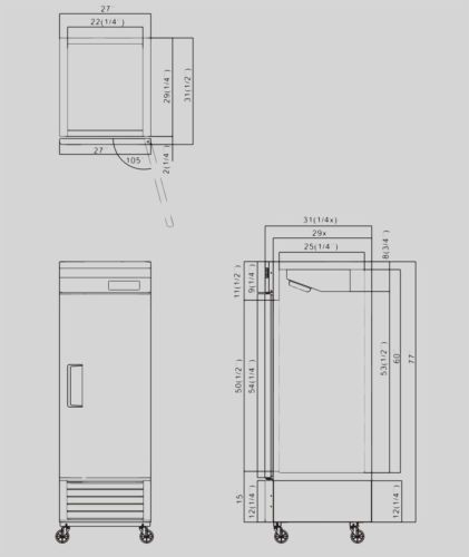 New Coolman Ventilated Reach In Refrigerator 27&#034; W