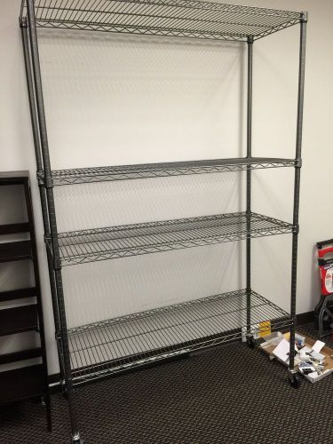 New Chrome Commercial 4 Layer Shelf Adjustable Steel Wire Metal Shelving Rack