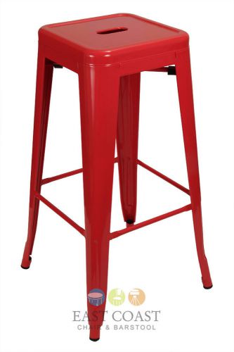 New red viktor tolix-style steel backless bar stool for sale