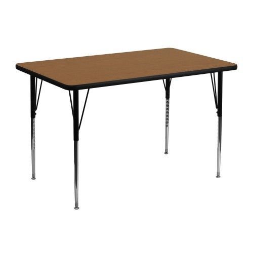 Flash Furniture XU-A3048-REC-OAK-T-A-GG 30&#034;x 48&#034; Rectangular Activity Table with