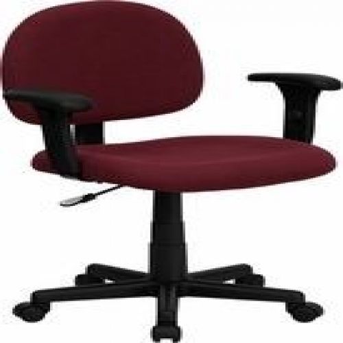 Flash Furniture BT-660-1-BY-GG Mid-Back Ergonomic Burgundy Fabric Task Chair wit