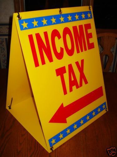 INCOME TAX Sandwich Board Sign 2-sided A-Frame Kit NEW  2ft by 3ft