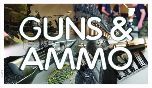 Ba516 guns &amp; ammo shop display new banner shop sign for sale
