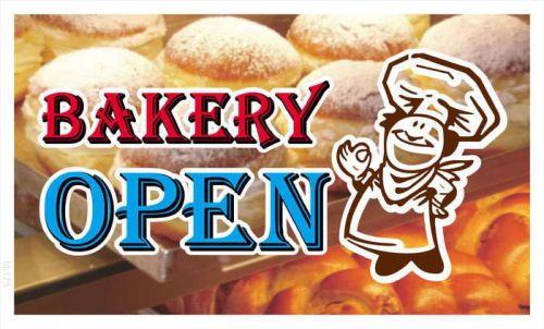 bb175 Bakery OPEN Banner Shop Sign
