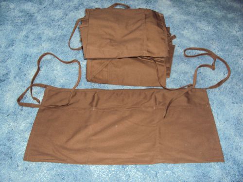 Chocolate Brown 3 Pocket Bistro Apron Lot of 20 Pieces.