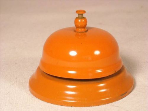 VINTAGE ORANGE HOTEL RECEPTION DESK DINER COOK&#039;S SERVICE BELL