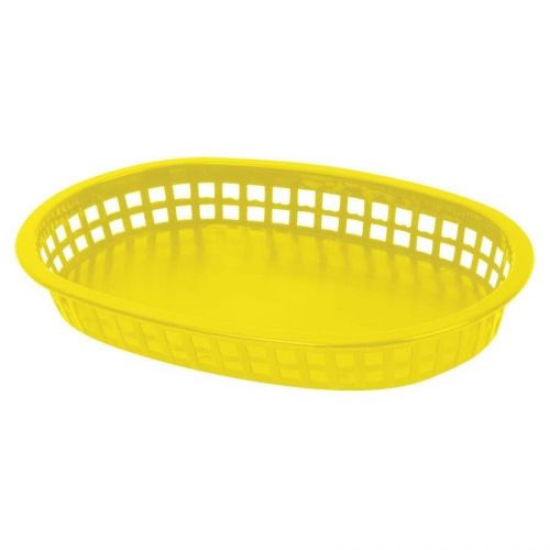 X48 RESTAURANT OVAL FOOD BASKETS - YELLOW  / LOT OF 48
