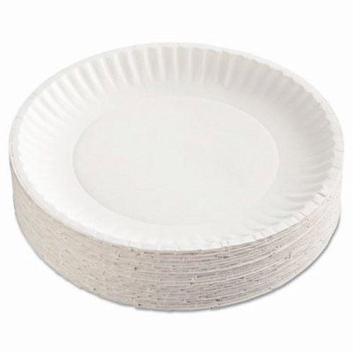 Ajm Packaging Corporation Coated Paper Plates, 9&#034;, White, Round (AJMCP9GOEWH)