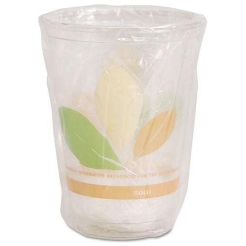 SOLO® Cup Company Bare RPET Cold Cups, Leaf Design, 10 oz, Individually Wrapped,
