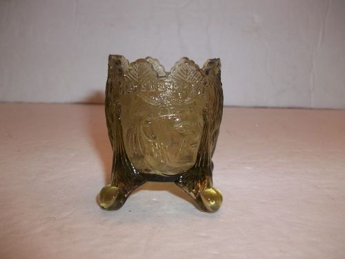 Boyd Green Glass Indian Arrow Tabletop Toothpick Holder Old Sleepy Eye Footed