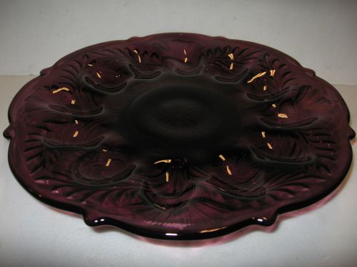 Amethyst purple glass Deviled Egg thistle serving Plate Platter tray hard boiled