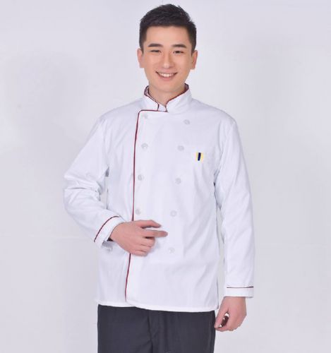 Long Sleeve Classic Kitchen Cook Chef Waiter Waitress Coat Uniform Jacket