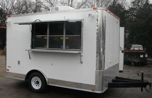 Concession trailer 8.5&#039;x12&#039; white - food bbq event catering for sale