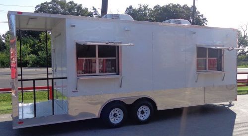 Concession trailer 8.5&#039; x 24&#039; white enclosed custom smoker bbq vending for sale