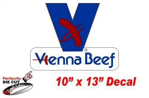 Vienna beef 5.5&#039;&#039;x13&#039;&#039; decal sign for hot dog cart or concession stand menu for sale