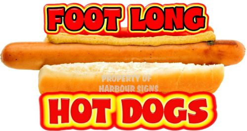 Foot Long Decal 10&#034;  Hot Dog Hotdog Concession Cart Restaurant Food Vendor Truck
