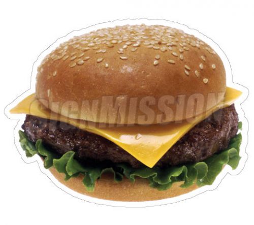 20&#034; BURGER Concession Decal hamburger cheese menu sign cart trailer stand