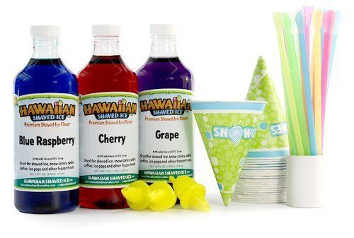 Snow cones cups strawspoons fun kit home garden school party holiday seasonal for sale