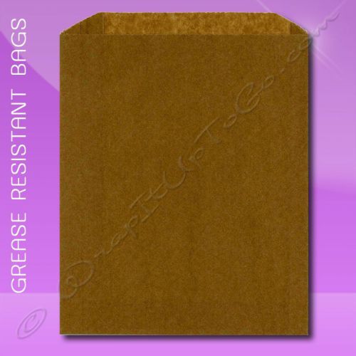 Grease Resistant Sandwich Bags – 6-1/2 x 1 x 8 – Natural Kraft (brown) – Plain