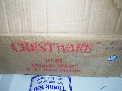 NEW CASE OF 24 CRESTWARE RE51 9 1/2&#034; OVAL PLATTERS CLASSIC WHITE