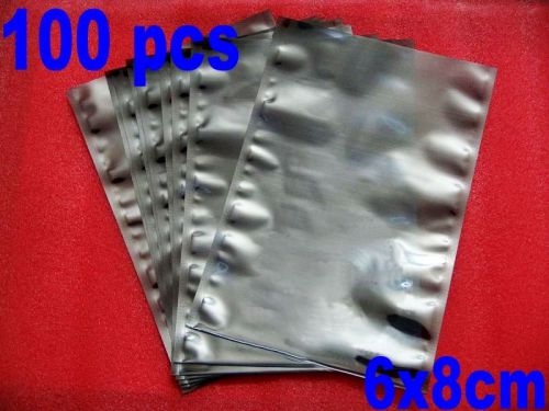 100 pcs esd anti-static shielding bags 6x8 cm open-top for sale