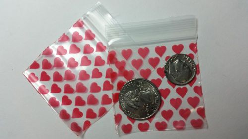2020 Original Apple 2.5mil Mini Ziplock Baggies (2&#034; x 2&#034;) (1pk/100bags) Hearts
